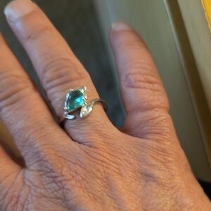 Elegant Silver and Blue Gemstone Ring